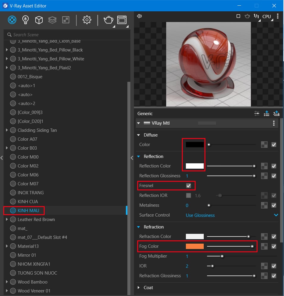 Cách tạo vật liệu cơ bản trong vray