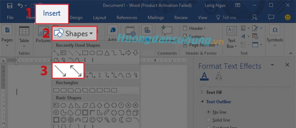 How to draw arrows in Word