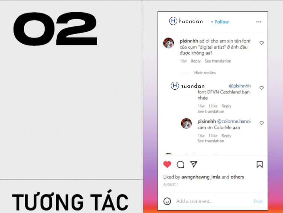 Tương tác trong Instagram