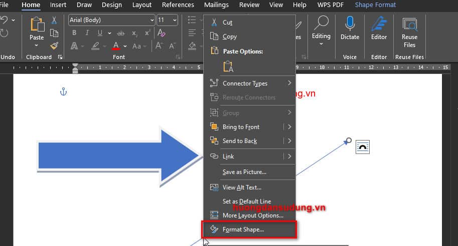 How to draw arrows in Word