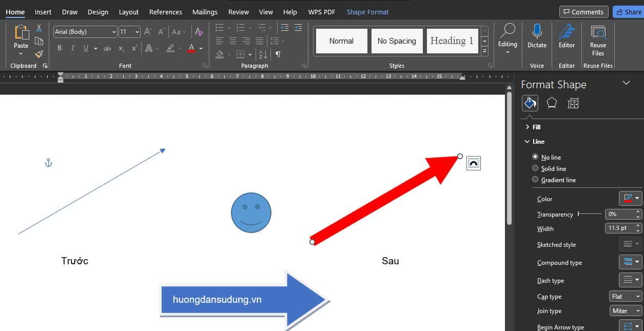 How to draw arrows in Word