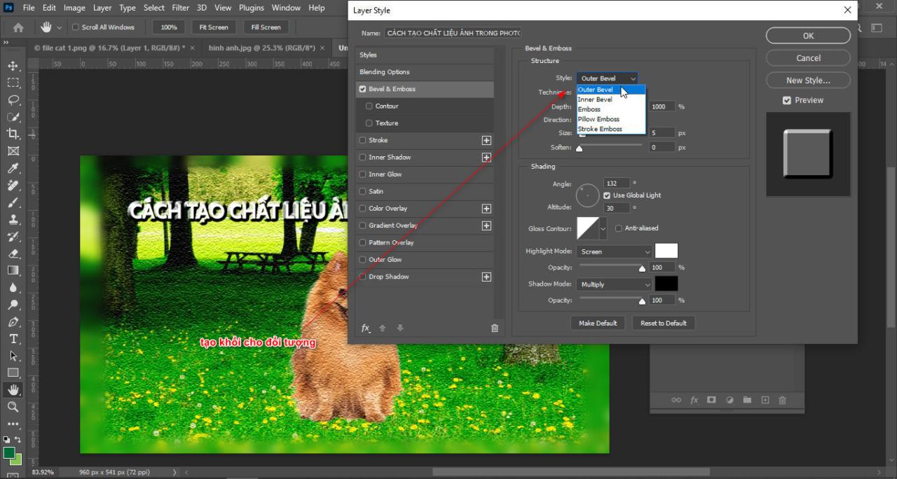 Cách tạo chất liệu ảnh trong photoshop