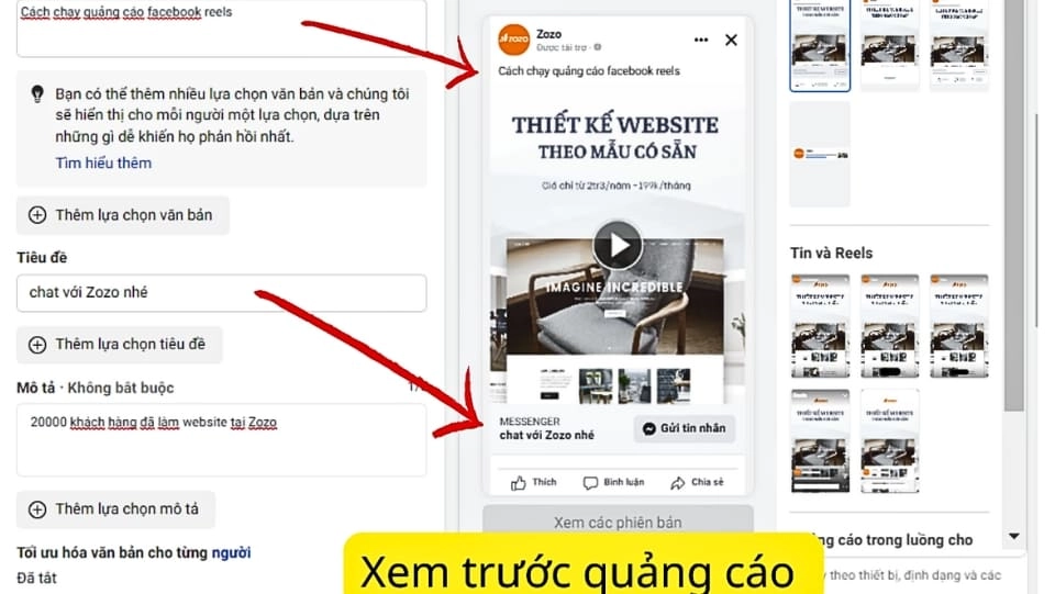 Xem trước quảng cáo 