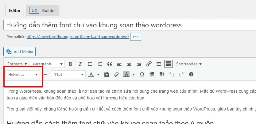 Cách thêm font chữ vào wordpress