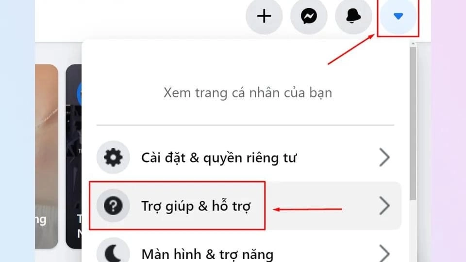 Bấm vào biểu tượng góc trên bên phải