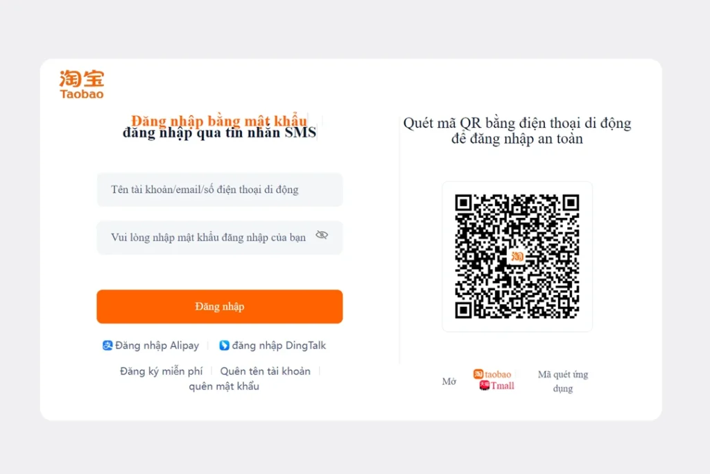 Cách tạo tài khoản taobao sử dụng bằng tiếng việt